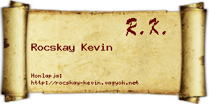Rocskay Kevin névjegykártya